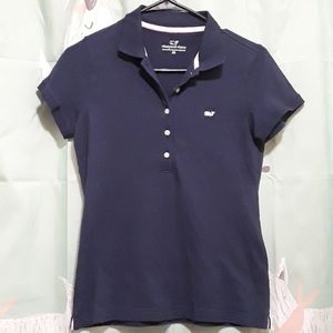 Vineyard Vines Polo Navy W/Pink Whale Sz xs